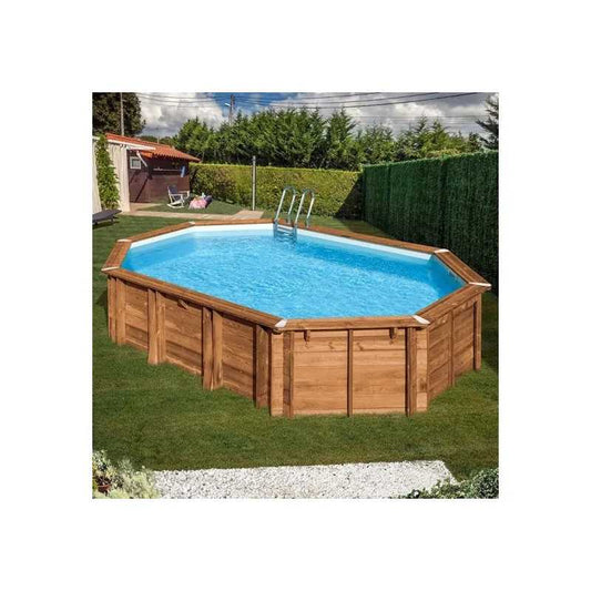 Piscina de madera AVOCADO ovalada 656 x 456 x ↕131cm - GRE